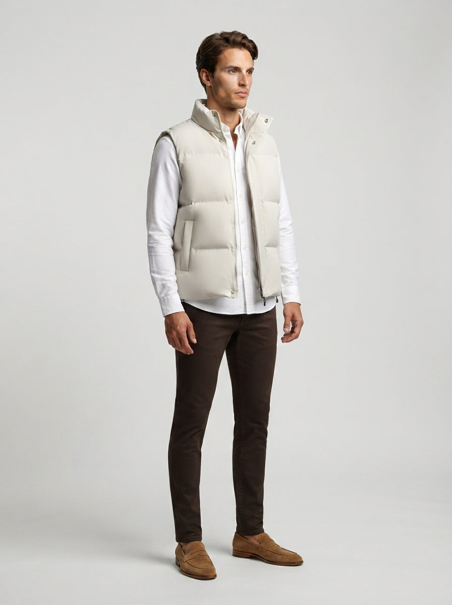 The Aylesford Padded Gilet in Stone