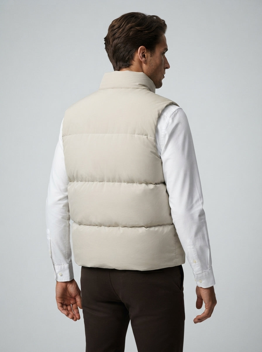The Aylesford Padded Gilet in Stone