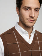 The Alverton Check Vest in Brown