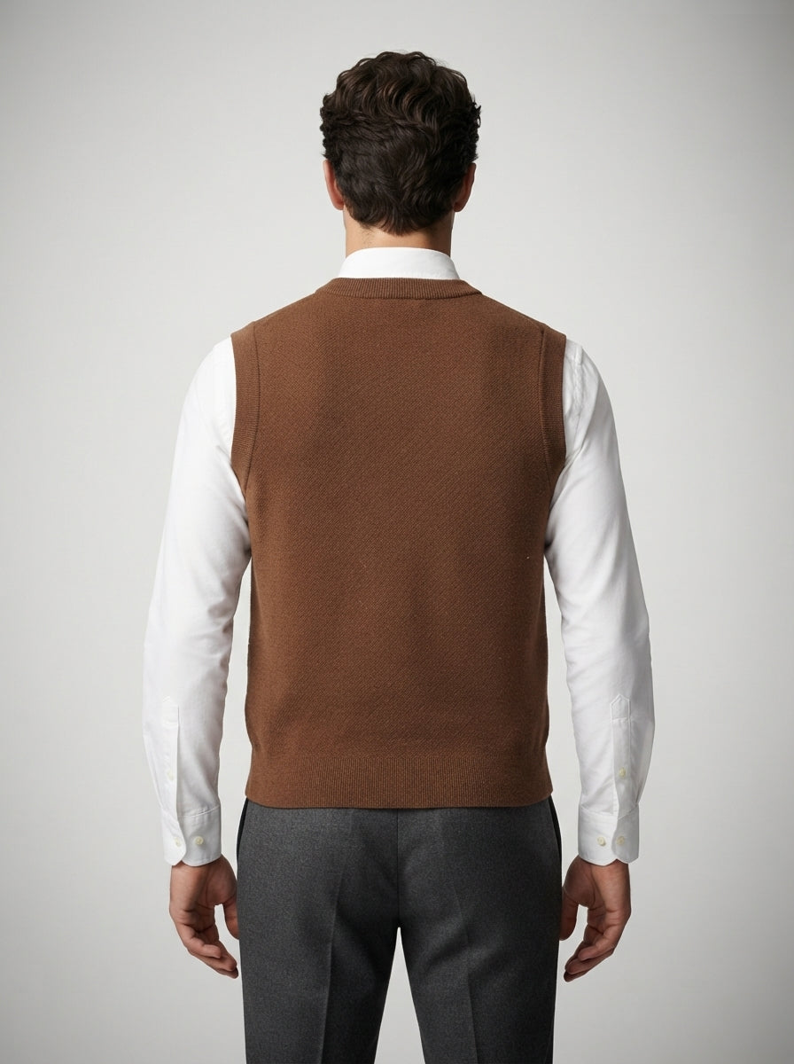 The Alverton Check Vest in Brown