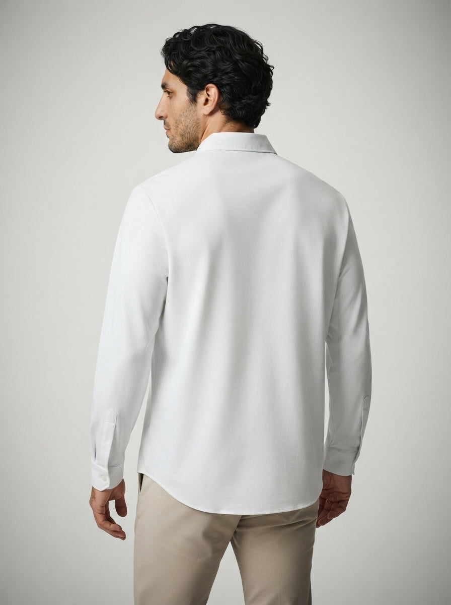 The Kelmscott Panel Shirt in White