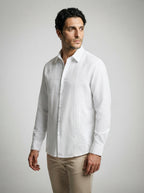 The Kelmscott Panel Shirt in White