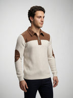 The Thetford Panel Zip Polo in Cream