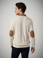 The Thetford Panel Zip Polo in Cream