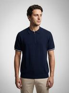 The Rothley Zip Polo in Navy