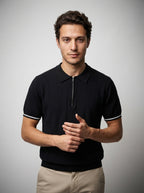 The Rothley Zip Polo in Black