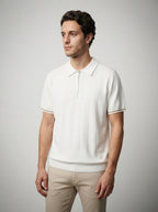 The Rothley Zip Polo in Cream