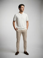The Rothley Zip Polo in Cream