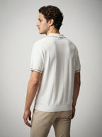 The Rothley Zip Polo in Cream