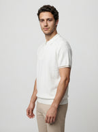 The Rothley Zip Polo in Cream