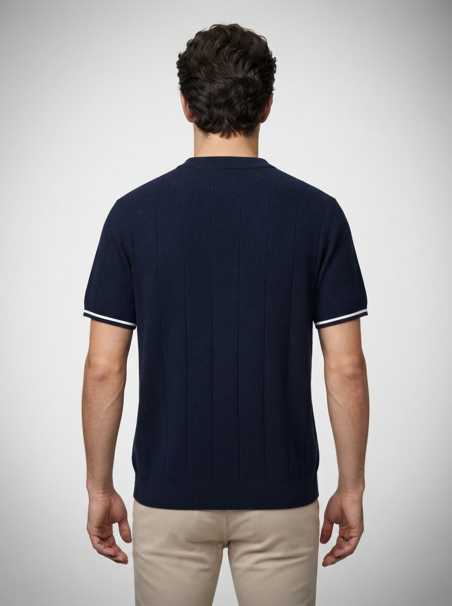 The Rothley Zip Polo in Navy