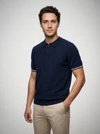 The Rothley Zip Polo in Navy