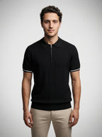 The Rothley Zip Polo in Black