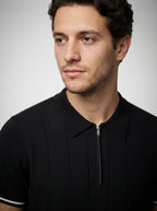 The Rothley Zip Polo in Black
