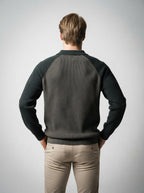 The Melrose Quarter Zip Polo in Charcoal