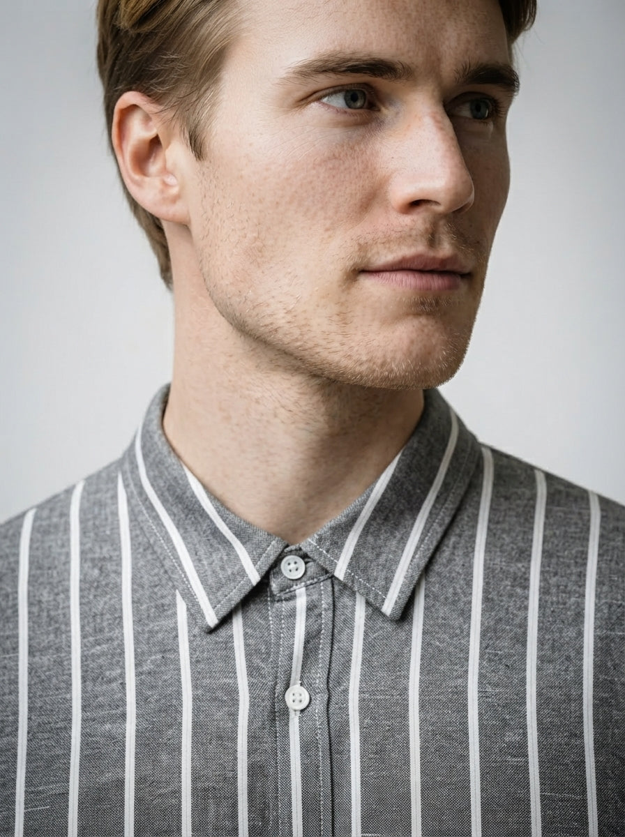 The Norbury Stripe Shirt in Gray