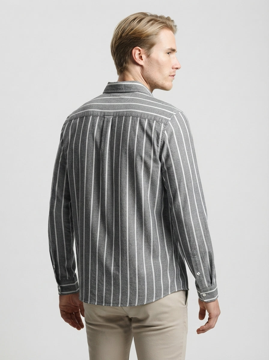 The Norbury Stripe Shirt in Gray