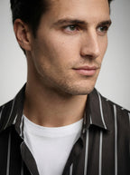 The Ansley Stripe Shirt in Black