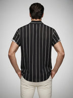 The Ansley Stripe Shirt in Black