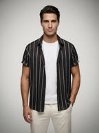The Ansley Stripe Shirt in Black