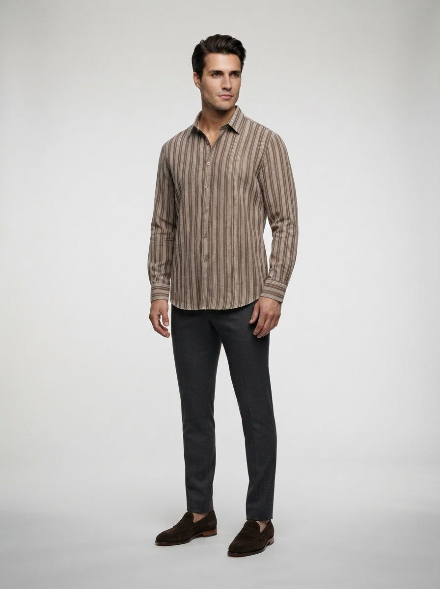 The Rushmere Textured Shirt in Brown