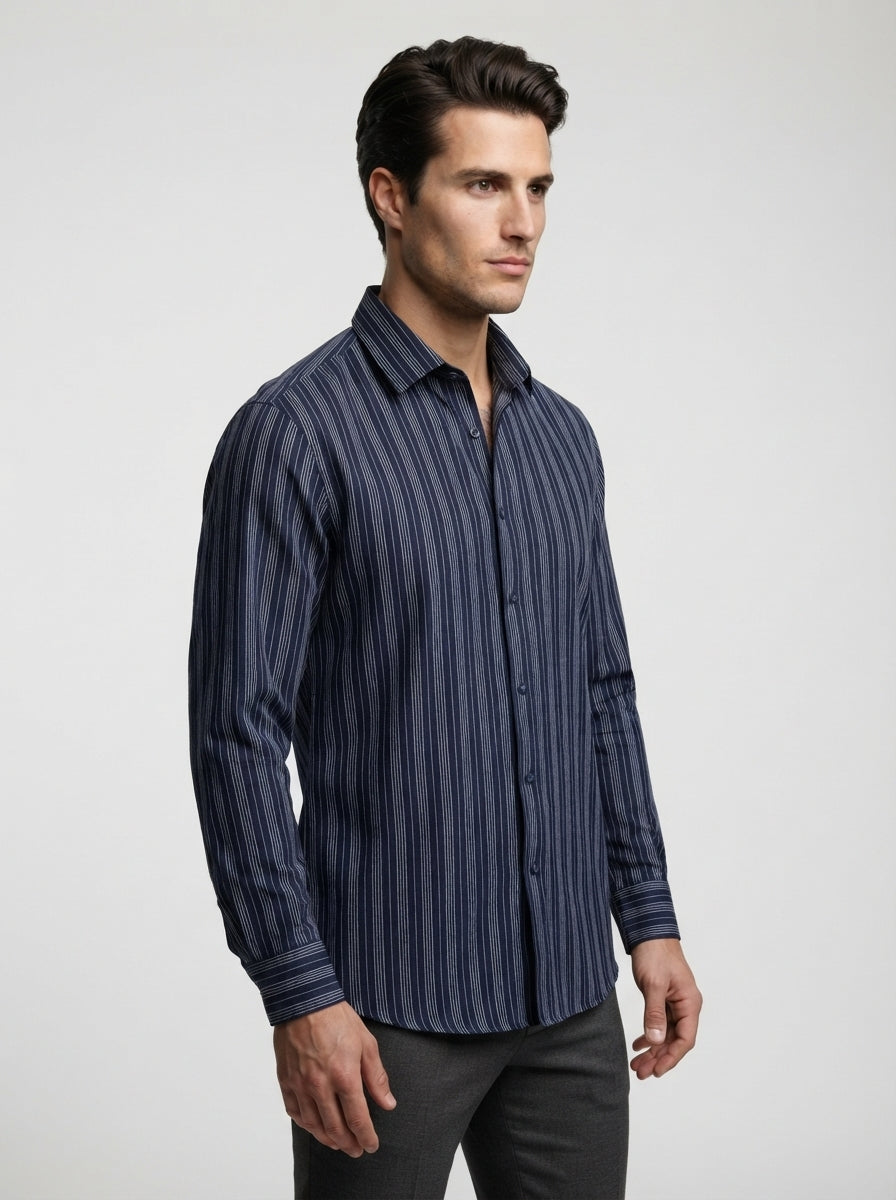 The Rushmere Textured Shirt in Navy