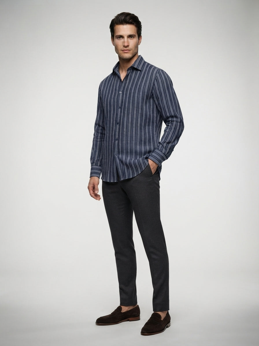 The Rushmere Textured Shirt in Navy