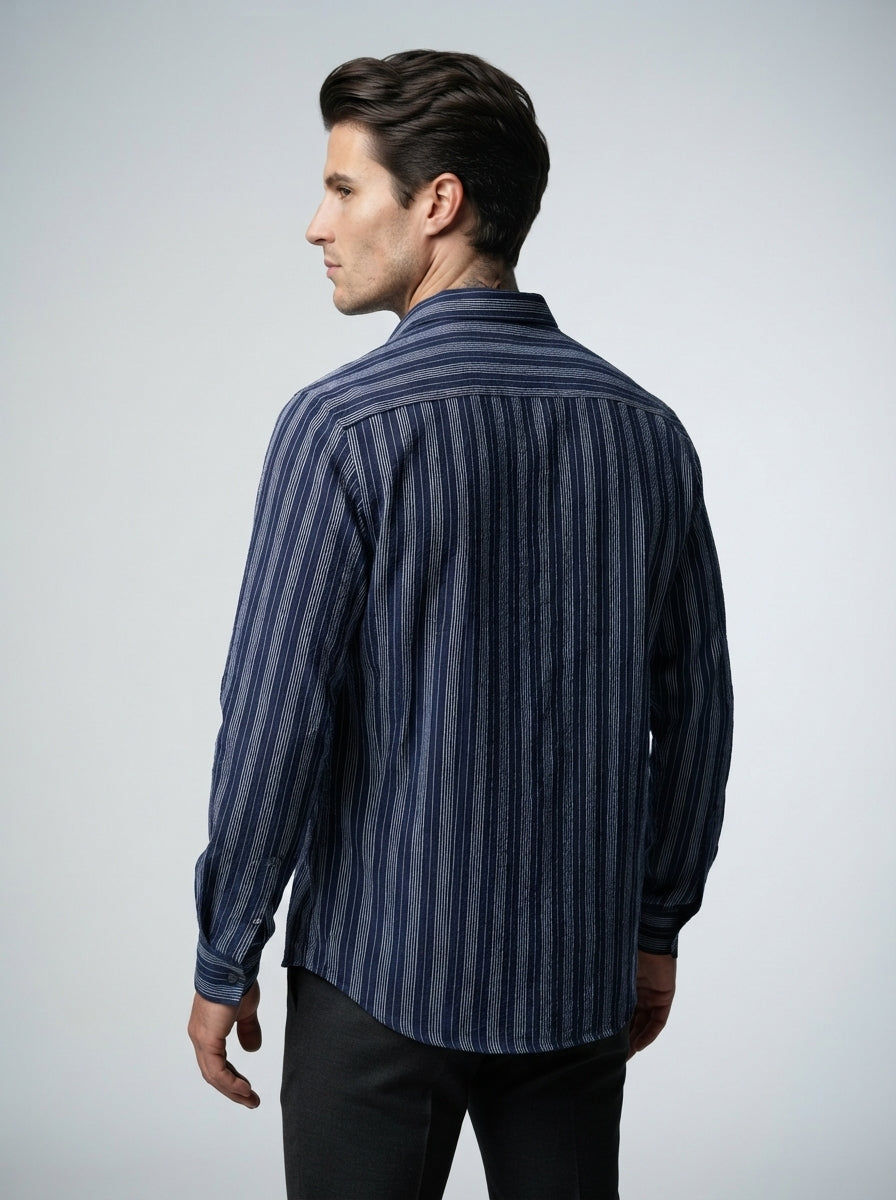 The Rushmere Textured Shirt in Navy