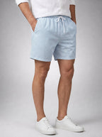 The Falmouth Stripe Short in Light Blue Stripe