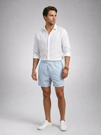 The Falmouth Stripe Short in Light Blue Stripe