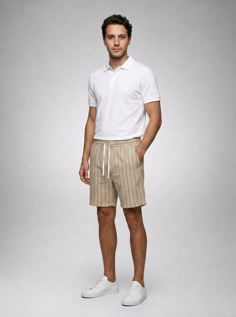 The Margate Pleat Short in Khaki