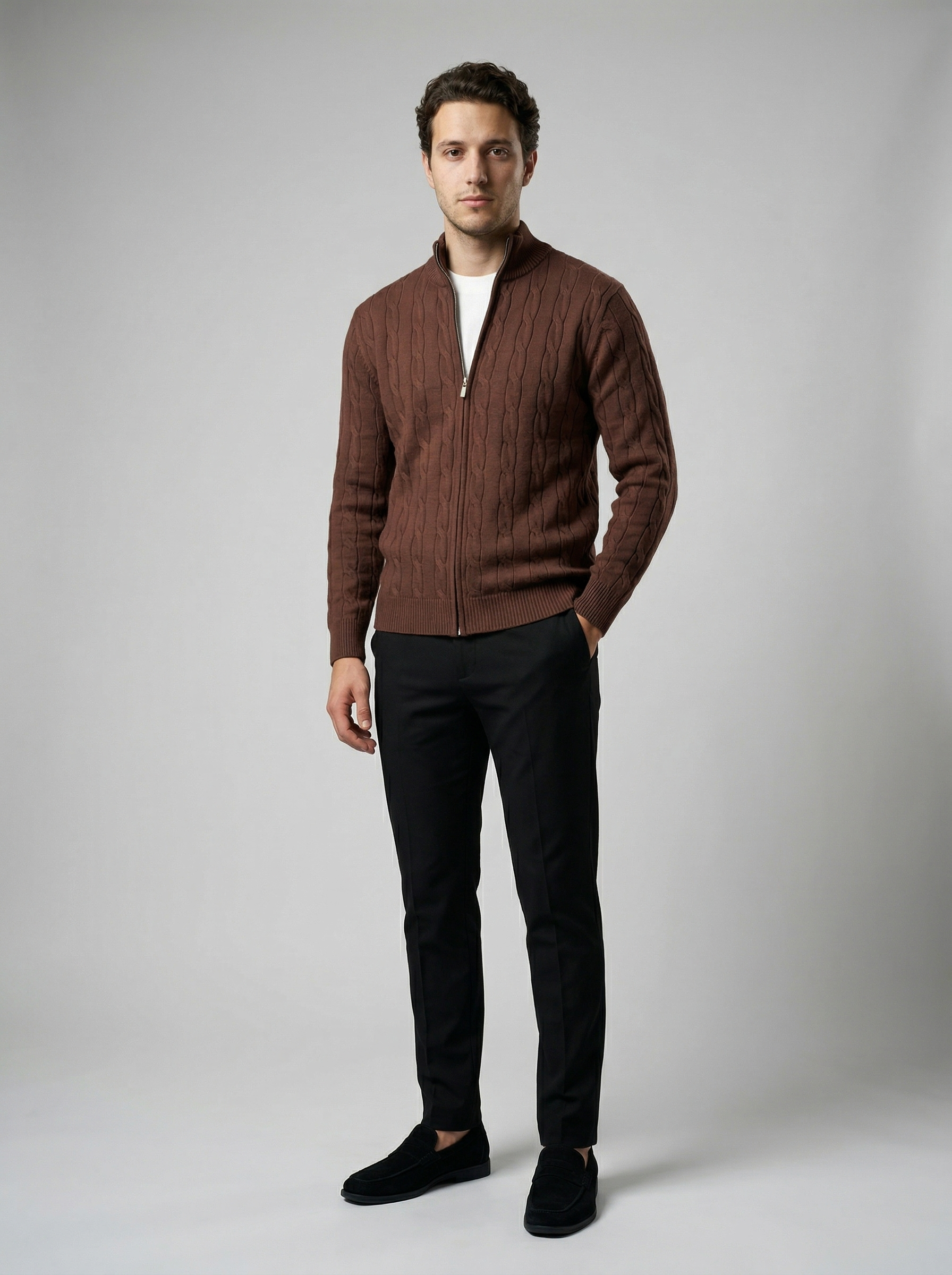 The Waverly Twist Zip Cardigan