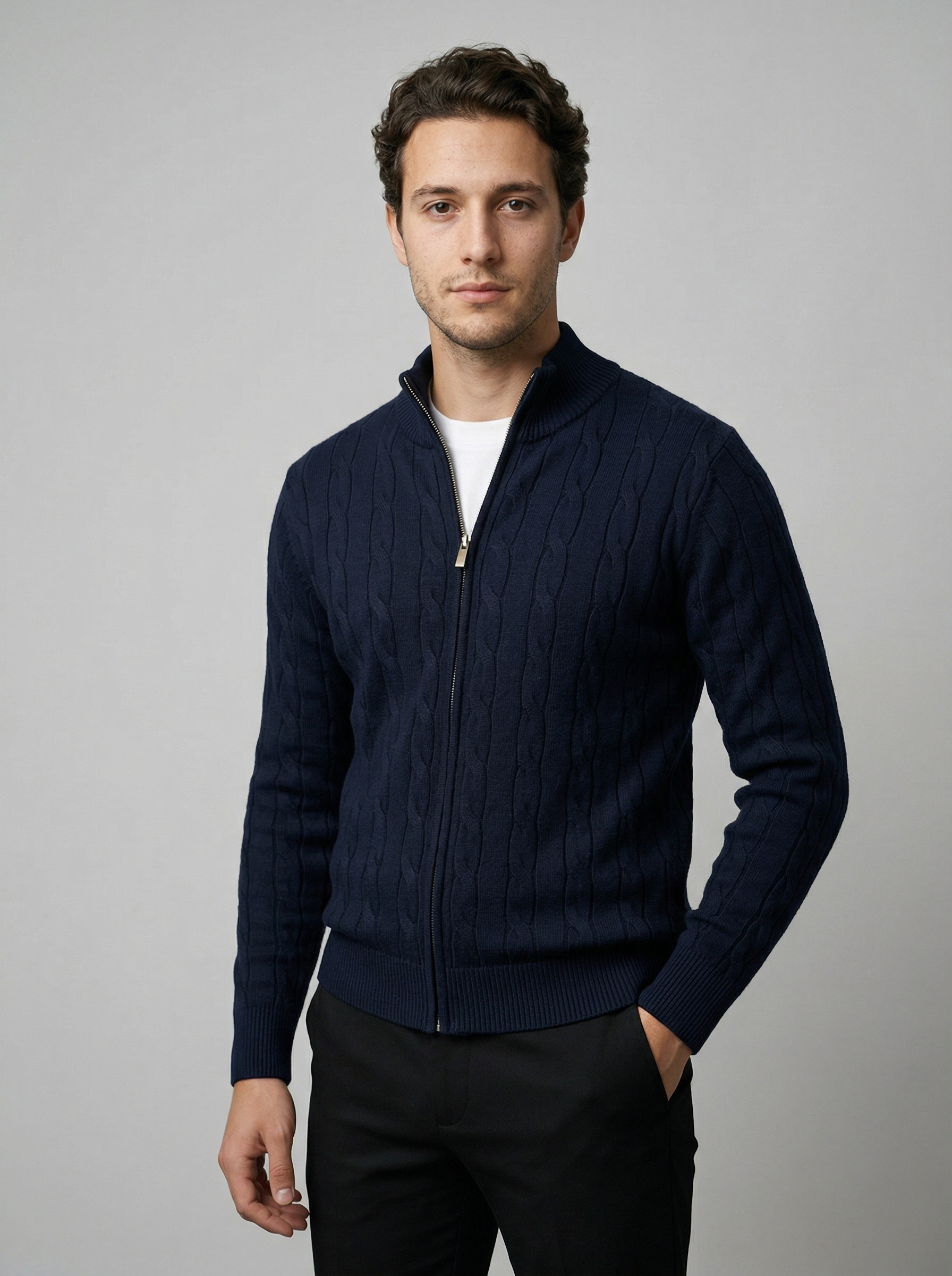 The Waverly Twist Zip Cardigan