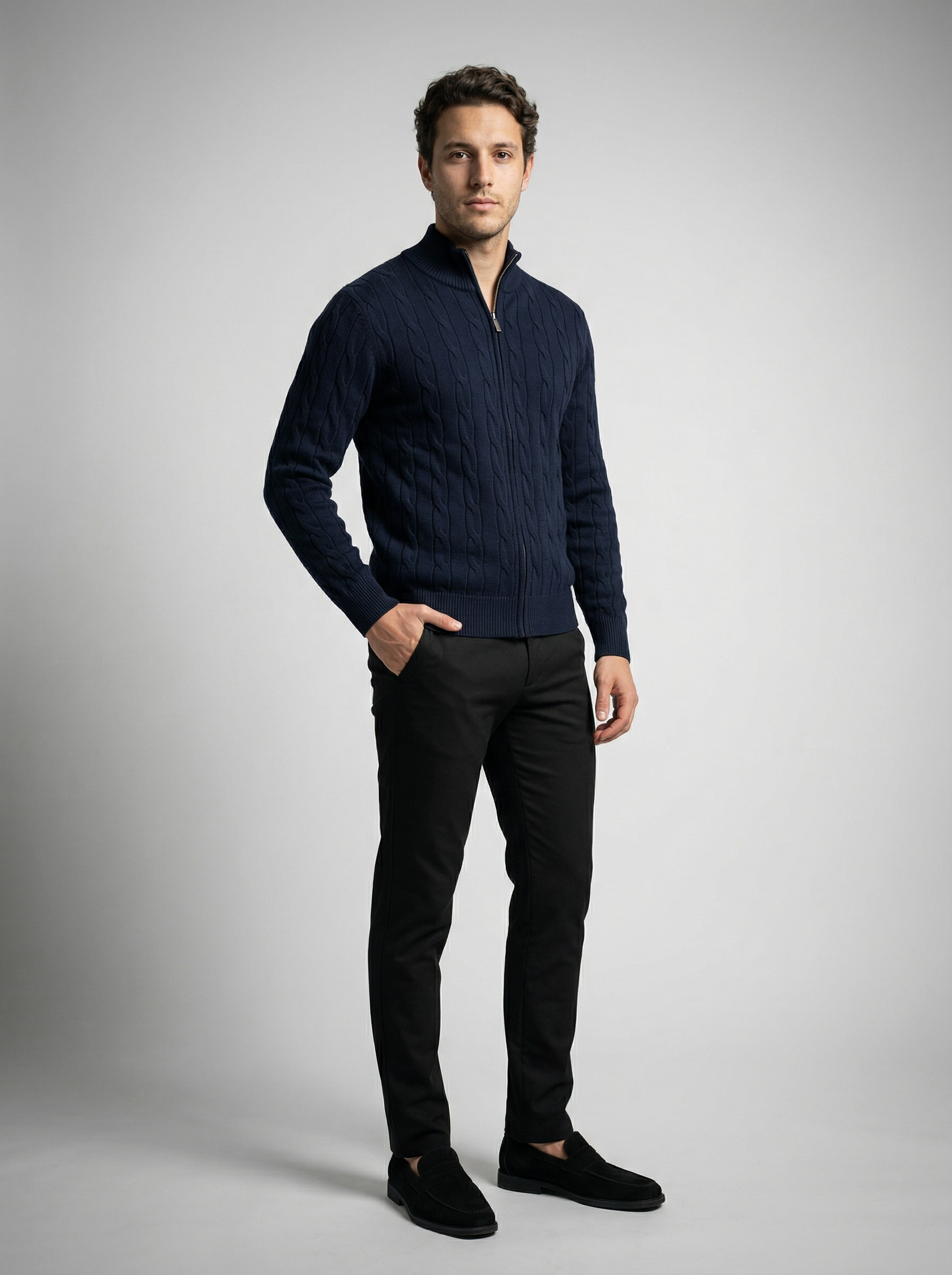 The Waverly Twist Zip Cardigan