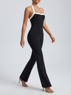 Aveline Halter Neck Flared Jumpsuit in Black