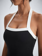 Aveline Halter Neck Flared Jumpsuit in Black