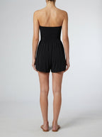 Lucienne Strapless Ruched Playsuit in Black