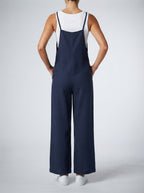 Vivienne Square Neck Wide Leg Jumpsuit in Navy