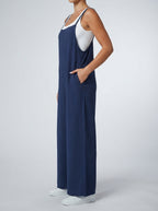 Vivienne Square Neck Wide Leg Jumpsuit in Navy