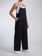 Vivienne Square Neck Wide Leg Jumpsuit in Black