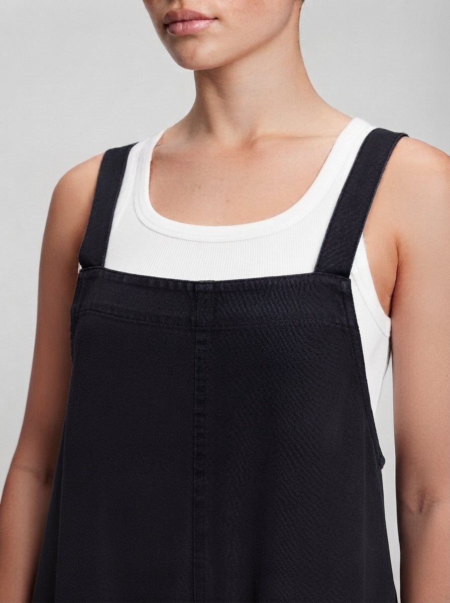 Vivienne Square Neck Wide Leg Jumpsuit in Black