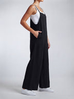 Vivienne Square Neck Wide Leg Jumpsuit in Black