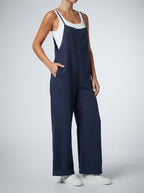 Vivienne Square Neck Wide Leg Jumpsuit in Navy
