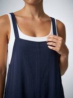 Vivienne Square Neck Wide Leg Jumpsuit in Navy