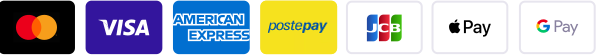 Mastercard, Visa, American Express, Postepay, JCB, Apple Pay and Google Pay