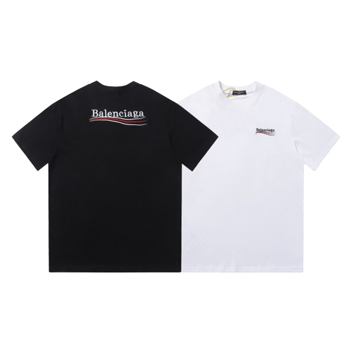 Logo Print T-Shirt – Black & White Crew Neck Tees with Underlined Chest Detail — product image