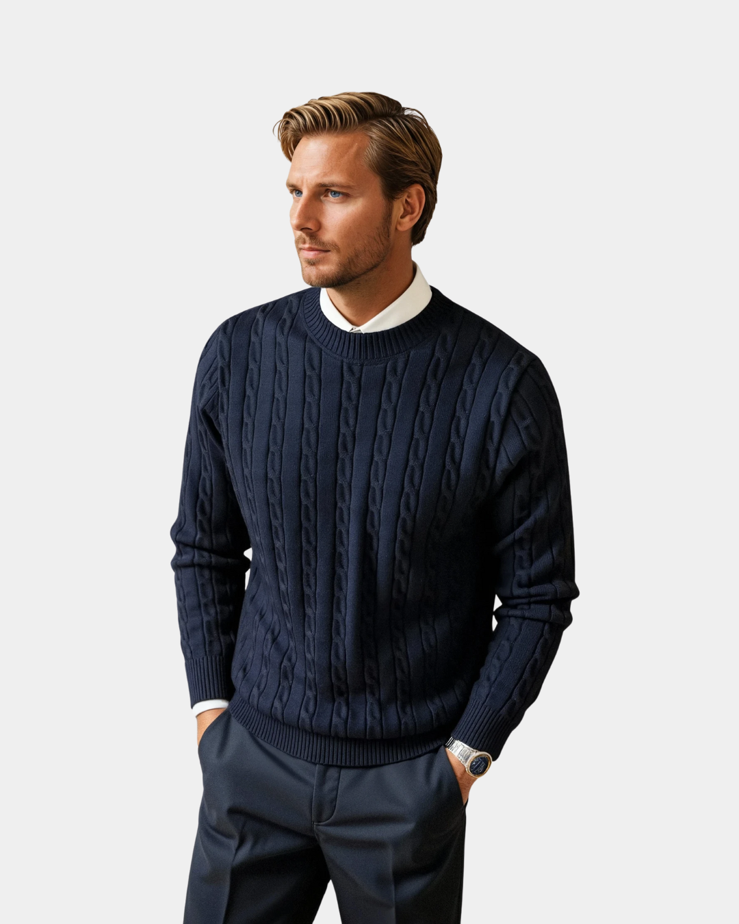 Avery Ashdown O-Neck Ribbed Pullover — product image