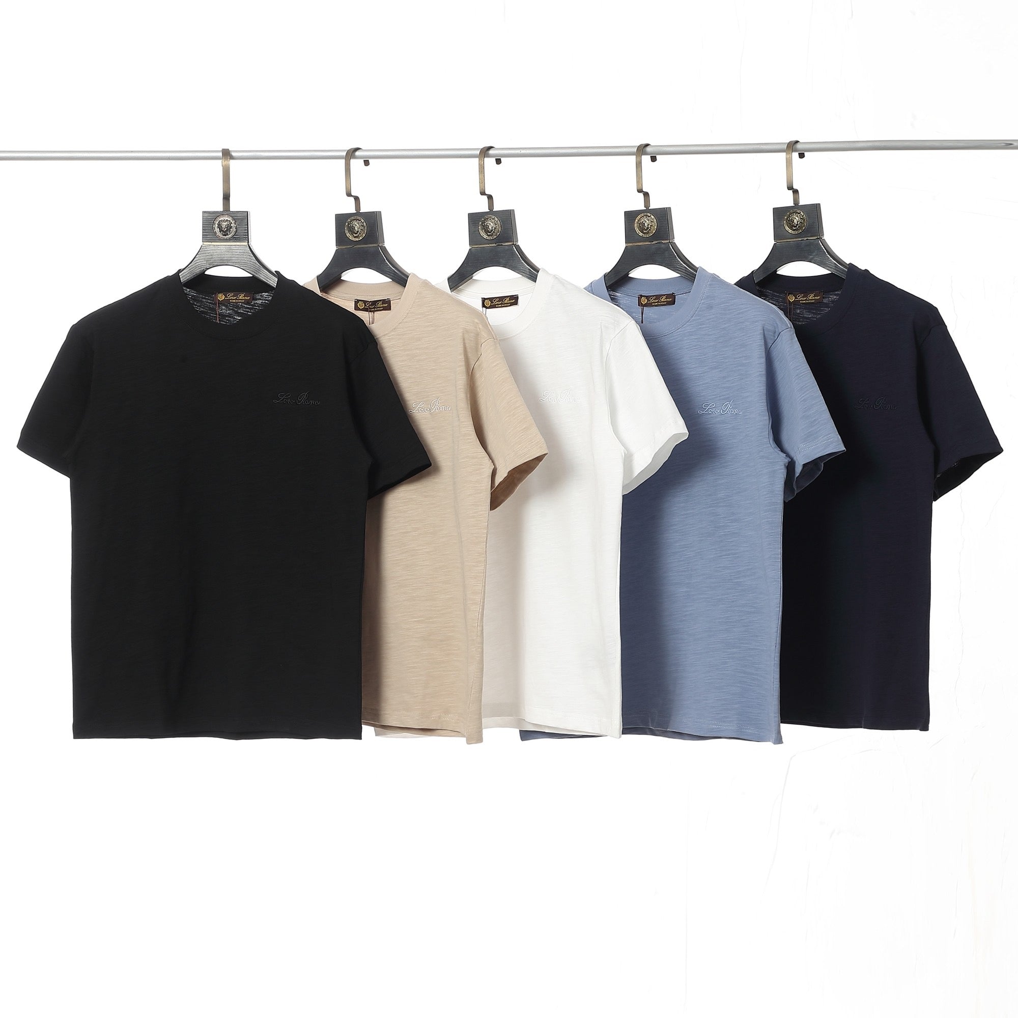 My-T Classic T-Shirt – Cotton Crew Neck Tee in Neutral & Blue Colours — product image