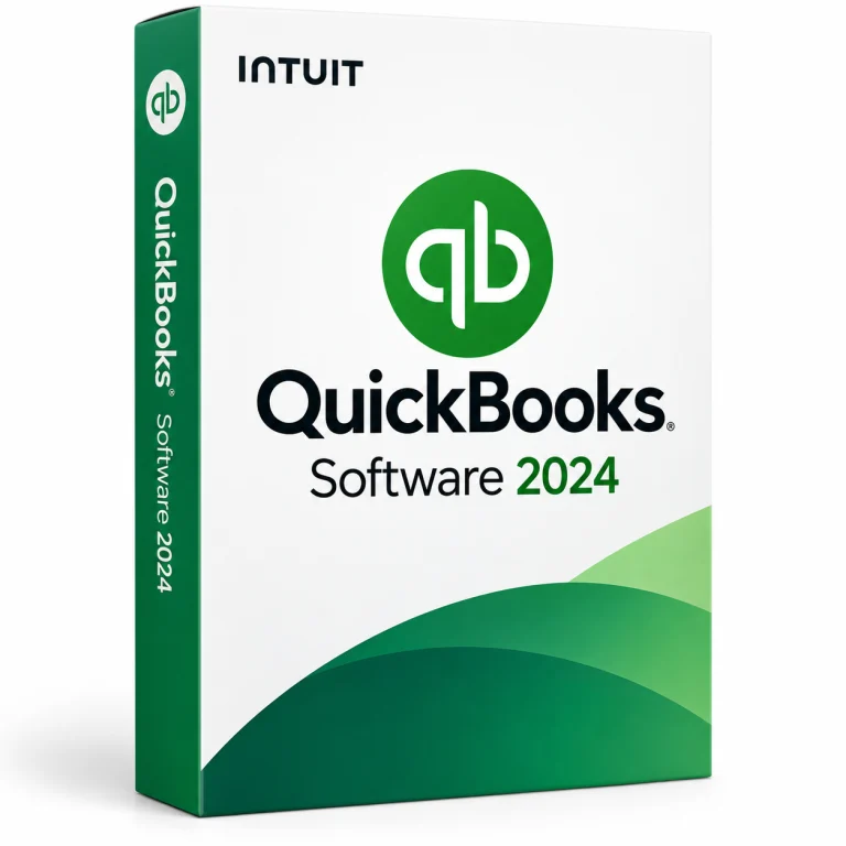 QuickBooks Software 2024 software box on white