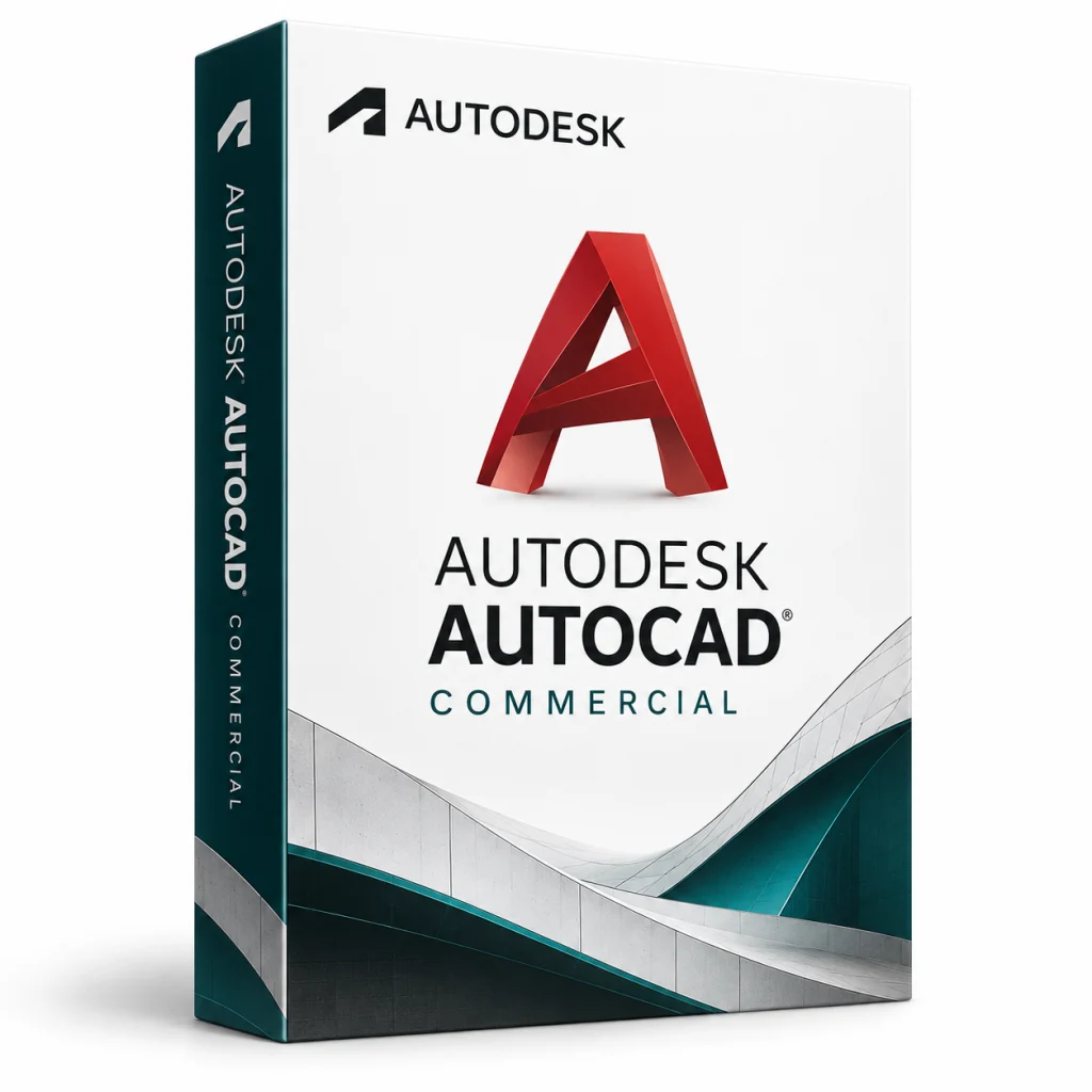 Autodesk AutoCAD Commercial software box on white